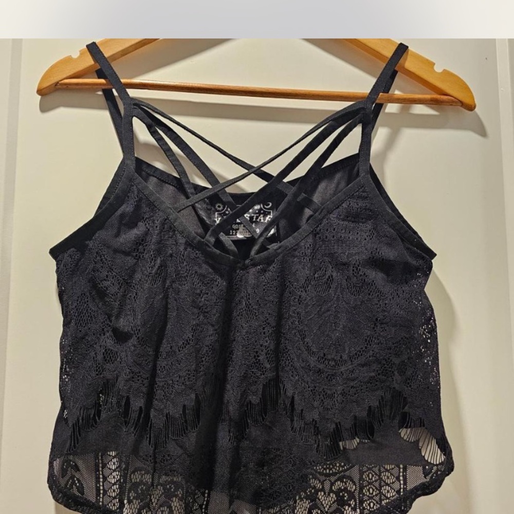 Killstar lace crop tank top